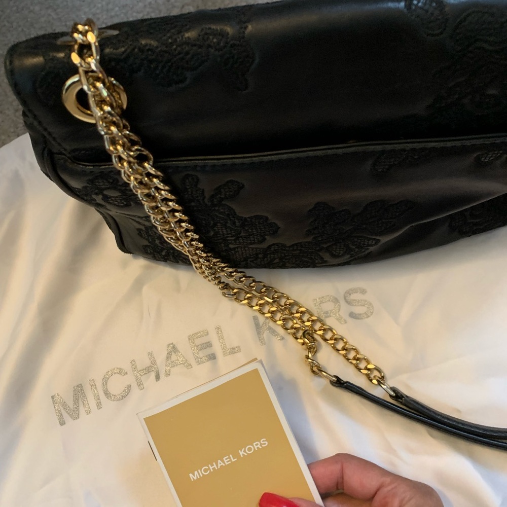 Michael Kors Sloan Lace Leather Shoulder Bag - Picture 7 of 13